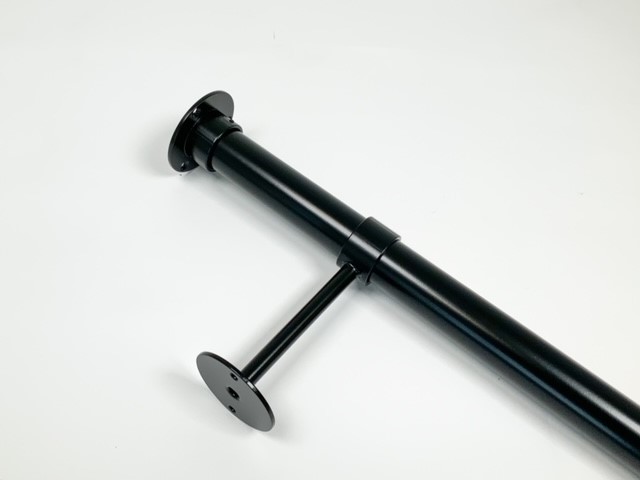 Afstandsteun zwart Ø25 mm - 8 cm tot hart buis - Afbeelding 2