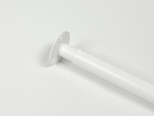 Garderobestang met flexibele buissteun wit