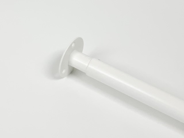 Garderobestang met flexibele buissteun wit