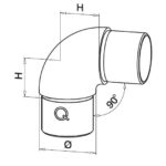 Buisverbinder rond 90° RVS-INOX 304 Ø33.7 - Afbeelding 2