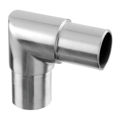 De buisverbinder scherpe hoek van Metaalstore verbindt twee RVS-INOX buizen met een scherpe hoek van 90°.