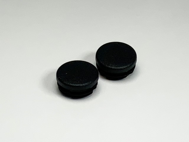 Inslagdop kunststof rond zwart / Set van 2 stuks Ø25