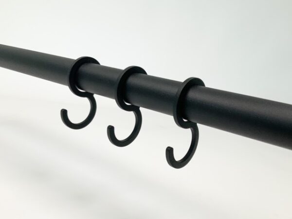 Set van 3 garderobehaken RAL 9005 zwart fijnstructuur