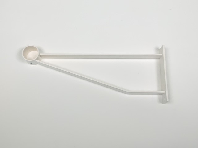 Garderobesteun extra sterk wit Ø32 mm - 30 cm tot hart buis - Afbeelding 2