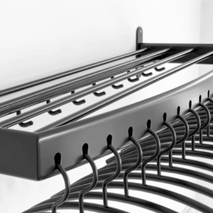 Kapstok gebogen voorzijde met hoedenplank in zwart